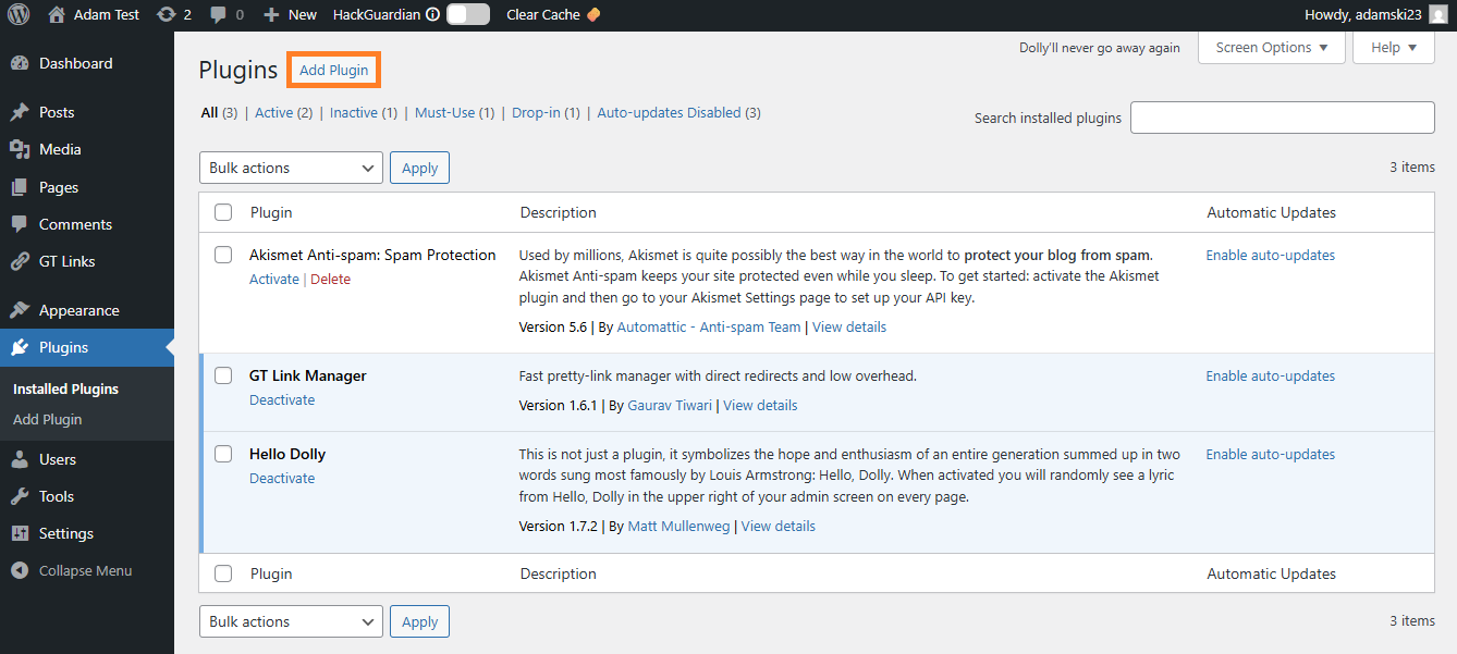 Add Plugin WordPress